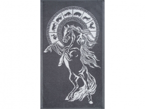 6с104.411ж1 Гороскоп-лошадь(графит5) Полотенце махровое 67х40см