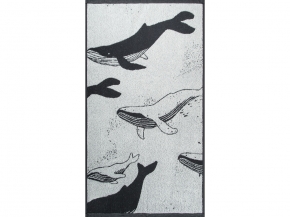 6с103.412ж1 Киты(антрацит) Полотенце махровое 50х90см