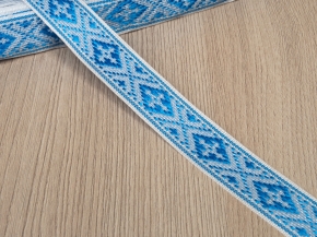 20мм. 2С297-Г50 (рис.3698) ЛЕНТА ОТДЕЛОЧНАЯ голубой с белым*280, 20мм (рул.25м)