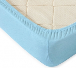 2994/0-БЧ Простыня на резинке 200*180*25 рис. 14-4313 цв. голубой