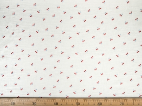 Ткань 7569/D2/C#1 Принт Крэш Муслин Ягода Белый,красный,голубой ширина 135см