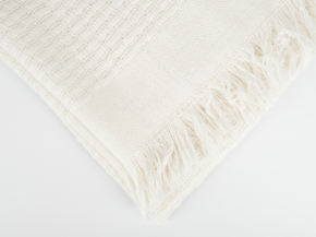 26СП194С-ДЯ Плед п/ш декоративный суровый 150*140 цв. молочный (2-4)