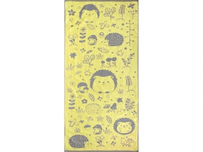 2о22.129ж1 Гриб и ежик (лимон1) Полотенце 67х140 см
