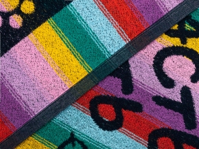 6с102.411ж1 Счастье есть (темно-синяя радужка) Полотенце махровое 67х150см