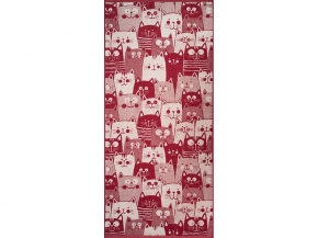 6с102.411ж1 Мир котов (бордо) Полотенце махровое 67х150см