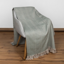 Плед 80% хлопок 20% акрил 150*200 жаккард "Ёлочка"  цв. зеленый 330 гр (Россия ВВТ)