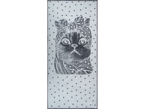 6с102.411ж1 Кошка в горошек(антрацит) Полотенце махровое 67х150см