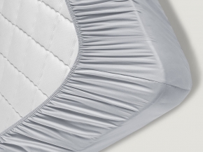 3966-БЧ Простыня на резинке сатин 200*180*25 рис. 14-4102 цв. св-серый