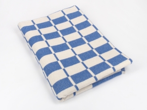 Одеяло байковое 140*205  клетка цв. синий микс (Россия ВВТ)