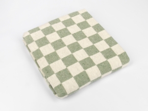 Одеяло байковое 140*205  клетка цв. оливковый (Россия ВВТ)