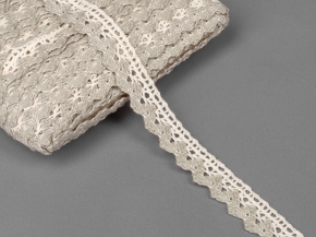 К-018-90-1/3 Кружево 18мм, молочный/льняной