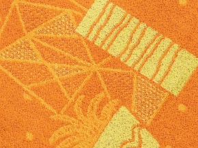 6с103.412ж1 Цветочный мотив (лимон-пурп) Полотенце махровое 50х90см