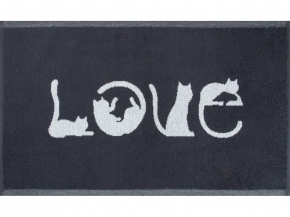 6с104.411ж1 LOVE-кот(антрацит) Полотенце махровое 67х40см
