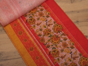 Ткань полотенечная хоз. арт.4С-49ЯК лен 50%, хл. 50%, пл.220г Хохлома  на бордо, 50см