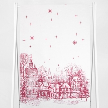 5с22.312ж1 Городской пейзаж(ДТЭ бордовый) Полотенце 50х180 см