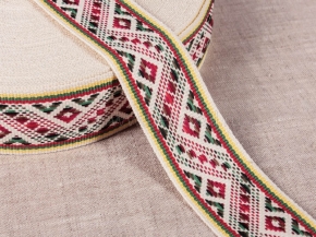 38мм. 9970 ЛЕНТА ОТДЕЛОЧНАЯ ЖАККАРД цветное 38мм (рул.25м)