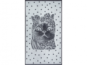 6с103.412ж1 Кошка в горошек(антрацит) Полотенце махровое 50х90см