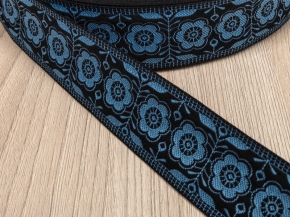 33мм. 4С508Ч-Г50 (рис.3838) ЛЕНТА ОТДЕЛОЧНАЯ черный с голубым 33мм (рул.50м)