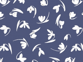 Перкаль набивной арт 140  рис 64011/1 Галантус синий, 150 см