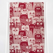 6с102.411ж1 Мир котов (бордо) Полотенце махровое 67х150см