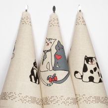 20С189-ШР+К/п.р/фкор Комплект полотенец из 3 шт 46*60 "Коты-3" рис. 373