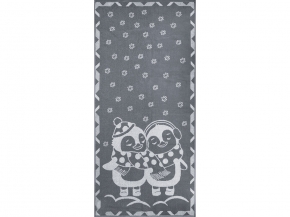 6с102.411ж1 Пингвики(графит5) Полотенце махровое 67х150см