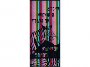 6с102.411ж1 Яркая зебра (темно-синяя радужка) Полотенце махровое 67х150см