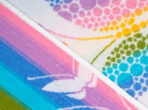 6с102.411ж1 Беляночка (белая радужка) Полотенце махровое 67х150см