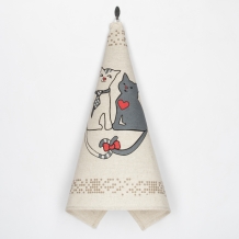 24С111-ШР/р.п. 46*60 Полотенце "Коты-2" цв. 1 рис. 1021 (№1)