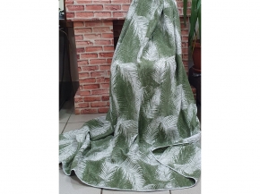 Одеяло байковое 140*205 жаккард "Перья" цв. хаки  (Россия ВВТ)