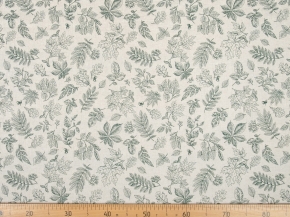 Ткань бельевая арт.17с-1ЯК п/лен набивной лен 30 хл.70 пл.145г рис. Вальс листьев, 150см
