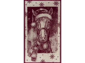 6с104.411ж1 Лошадь новогодняя(кр.дерево1) Полотенце махровое 67х40см