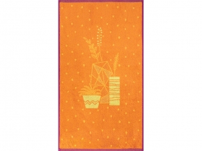 6с103.412ж1 Цветочный мотив (лимон-пурп) Полотенце махровое 50х90см