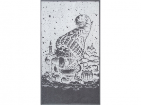 6с103.412ж1 Рождественской ночью(графит5) Полотенце махровое 50х90см