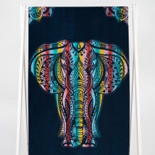 6с102.411ж1 Этно-слон (т.радужка) Полотенце махровое 67х150см