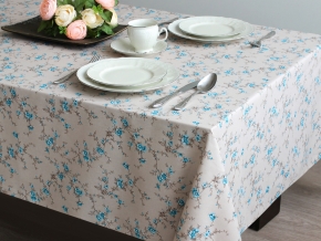 Скатерть 3865-БЧ 220*144 4827-02 Цветочки цв. голубой