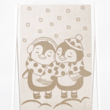 6с102.511ж2 Пингвики(лен3) Полотенце махровое 67х150см