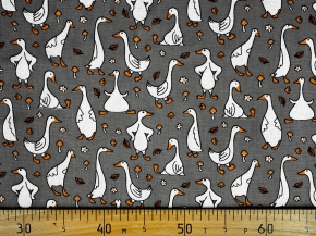 Ткань бельевая арт.17с-1ЯК ширина 150см, лен 30%, хл.70%, пл.145г,  рис. Гусь лапчатый вид 1