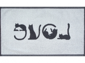 6с104.411ж1 LOVE-кот(антрацит) Полотенце махровое 67х40см