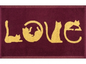1с105.413ж1 LOVE-кот(кр.дерево1) Полотенце махровое 50х30 см