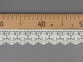 35мм. Кружево гипюр Ajur HX 2319-milk/ш.3,5см, молочный