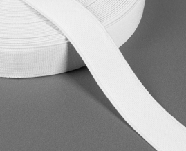 25мм. 08С3532Б-Г50 (рис.4881Б) ЛЕНТА ЭЛАСТИЧНАЯ ПРОД. (17г/м) белый 25мм (рул.20м)