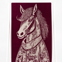 6с102.411ж1 Конь в пальто (кр.дерево1) Полотенце махровое 67х150см