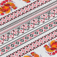 Рогожка набивная НКЛМ рис. 2382/1 Вышивка Петухи, 150см