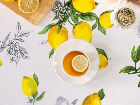 Рогожка набивная Лимоны   рис.13485/1, 150см