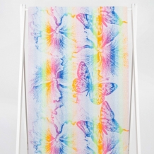 6с102.411ж1 Бабочки и цветы(бел.радужка) Полотенце махровое 67х150см