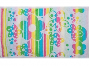 6с104.411ж1 Цветочная поляна (св. радужка) Полотенце махровое 67х40см