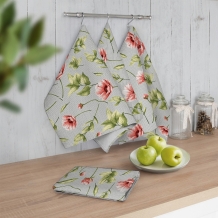 Рогожка набивная рис. 510523/1 Маки на фактуре, 150см