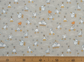 Ткань бельевая арт.17с-1ЯК лен 30, хл.70, пл.145г,  рис. Гуси, 150см