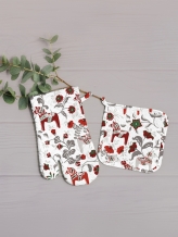 Рогожка набивная рис. 500499/1 Городецкая лошадка, 150см